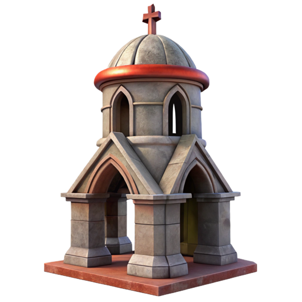 vibrant modern Church Bell Tower Gothic Architecture Isolated Element high resolution png