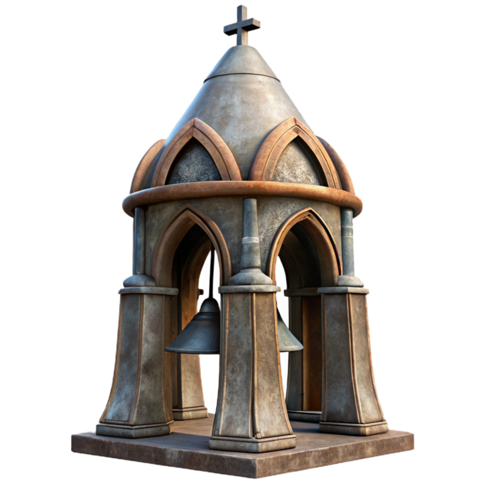 magnificent creative Church Bell Tower Gothic Architecture Isolated Element png
