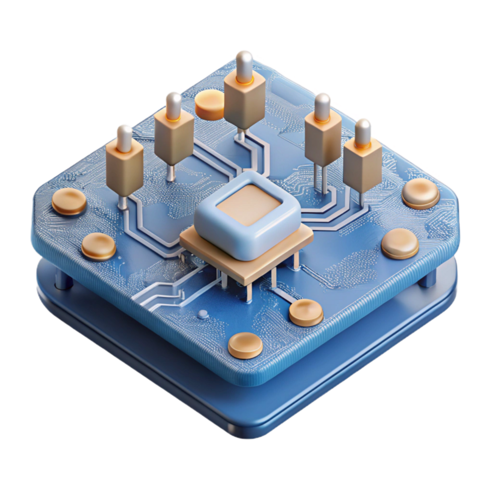 serene artistic Circuit Board Components Close Up Transparent Element genuine png