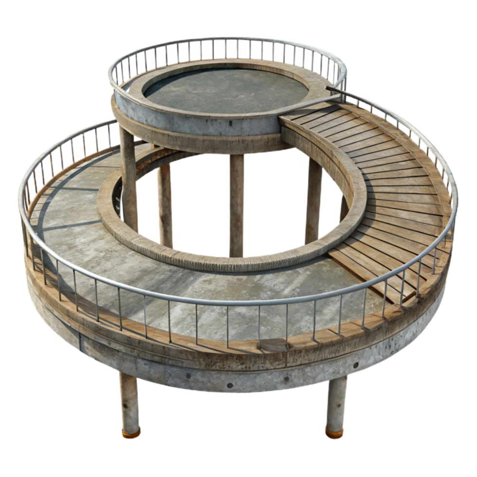 impressive rustic Circular Skywalk Elevated Pathway Cutout authentic png