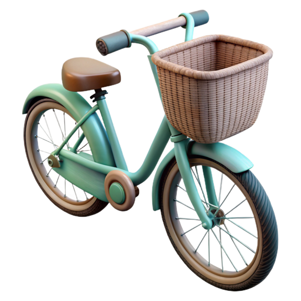 magnificent artistic City Bike Basket Close Up Isolated high resolution png