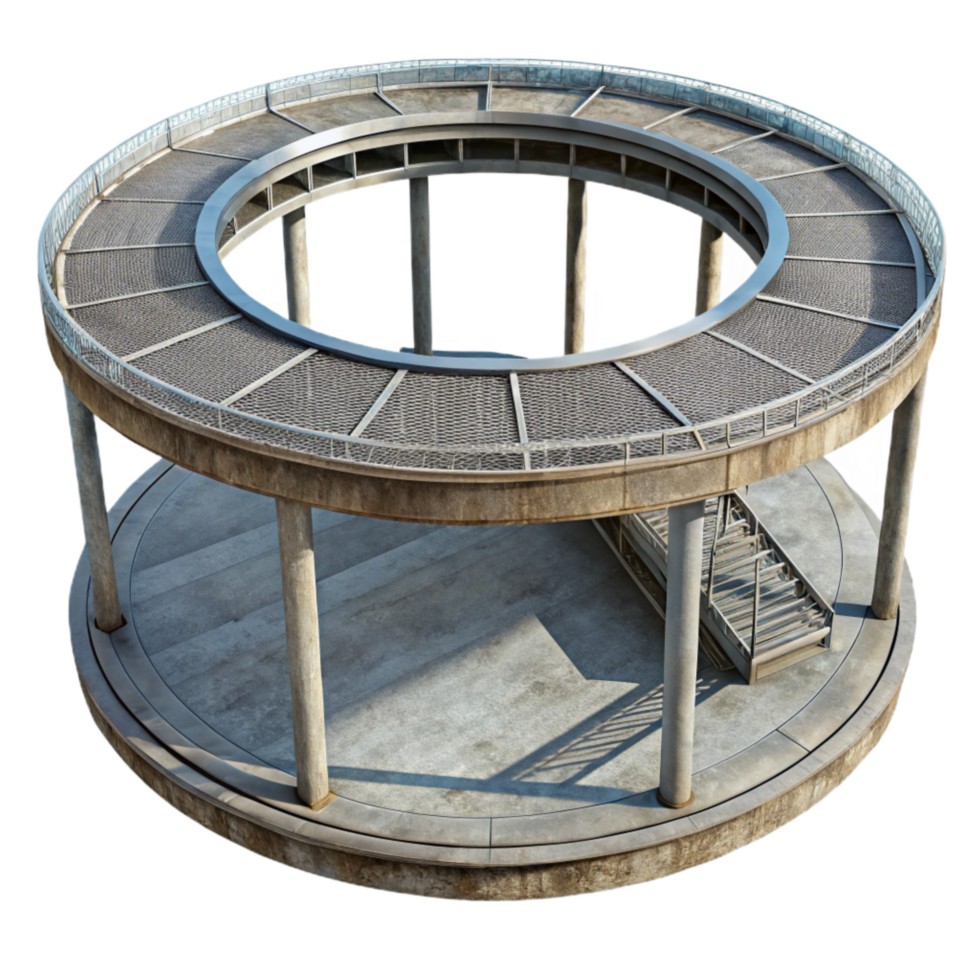 dramatic abstract Circular Skywalk Elevated Pathway Cutout exclusive png