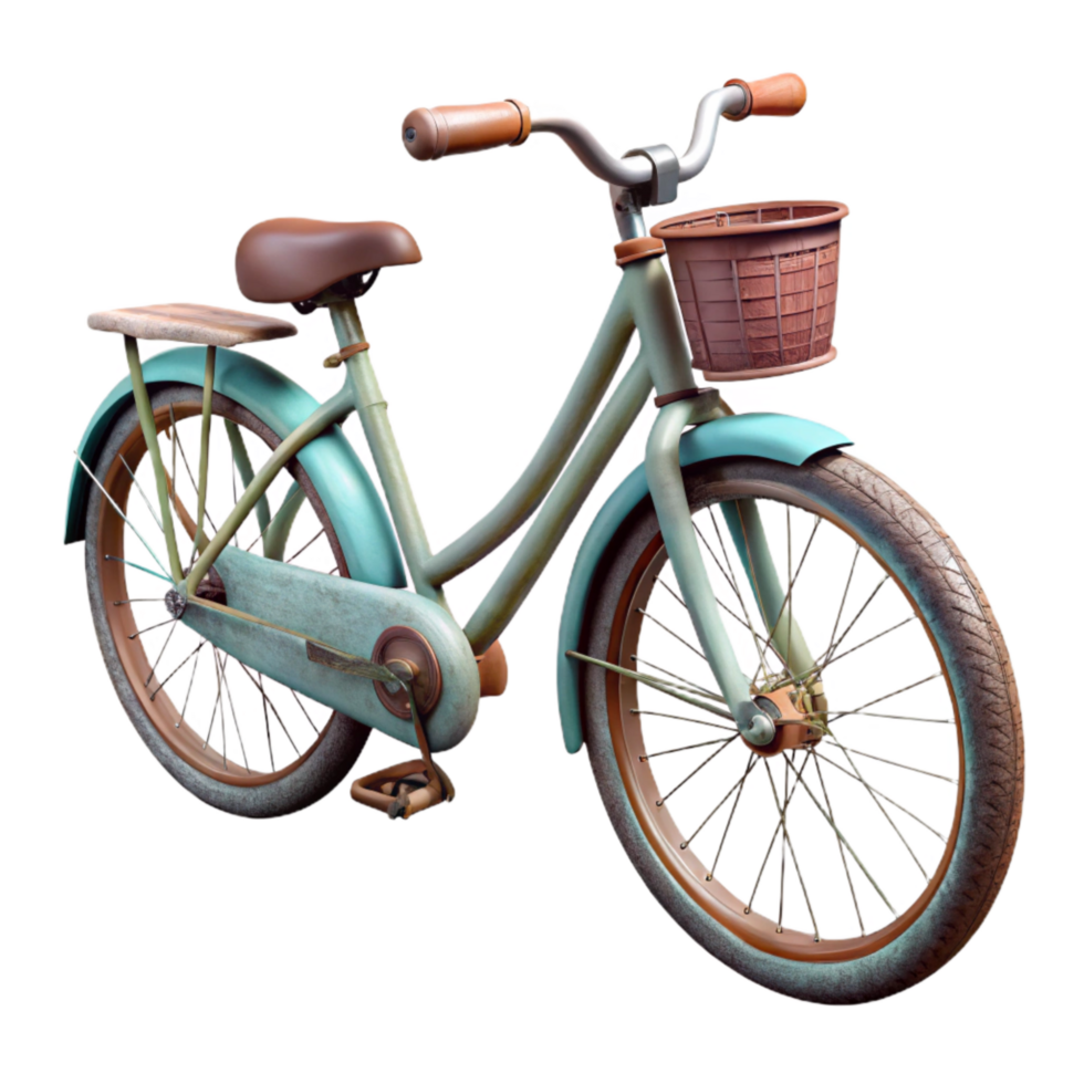 serene artistic City Bike with Fenders Side View Cutout Element high resolution png