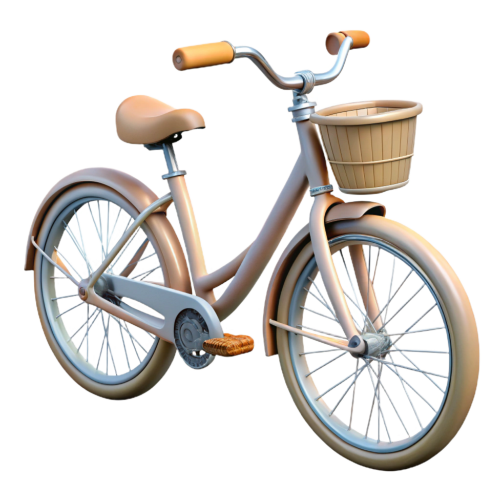 wonderful classic City Bike with Fenders Side View Cutout Element high quality png