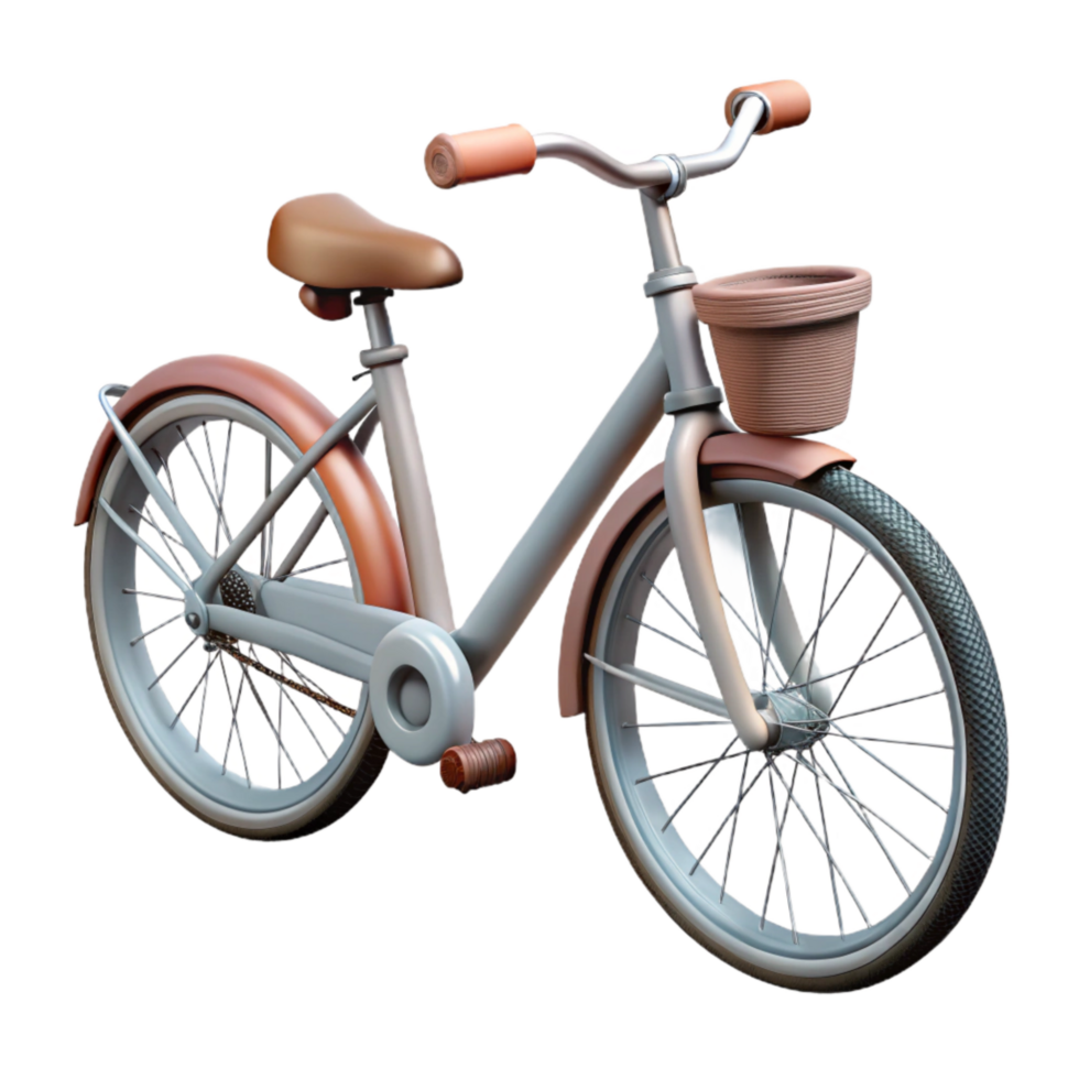vibrant creative City Bike with Kickstand Side View Isolated detailed png