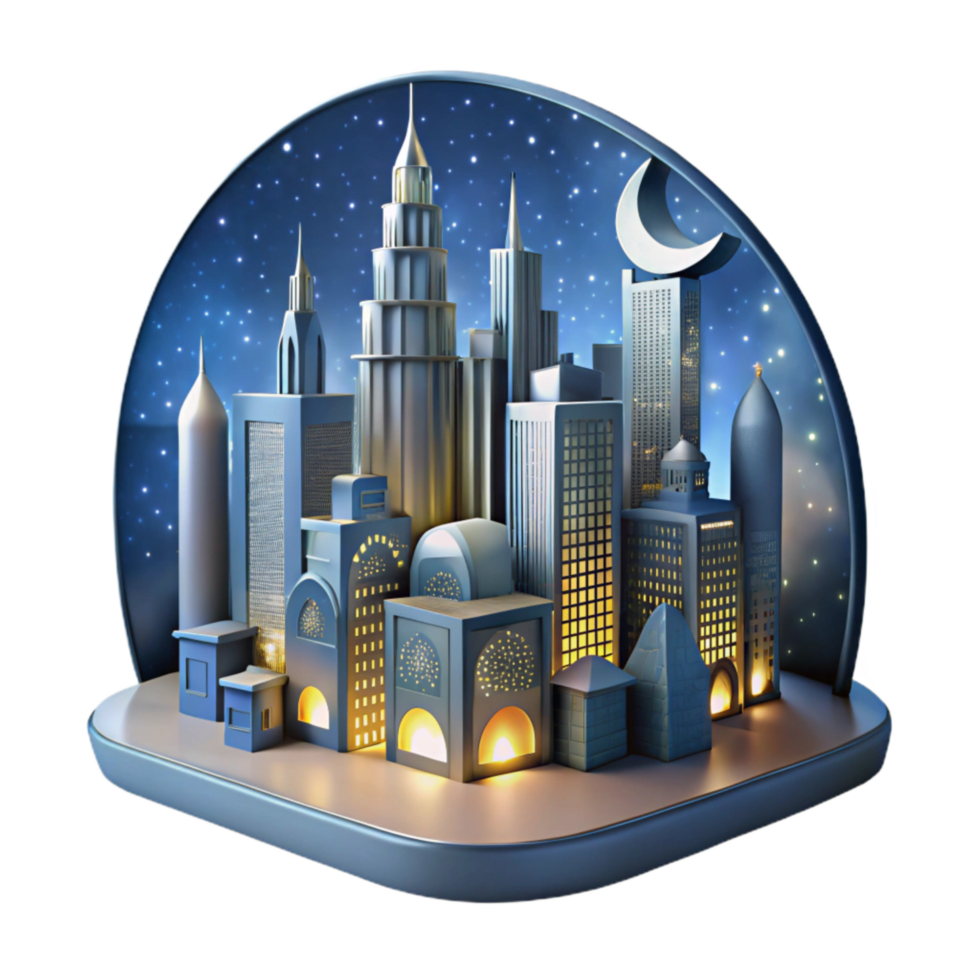 impressive minimalist City Lights at Night Skyline Cutout high quality png