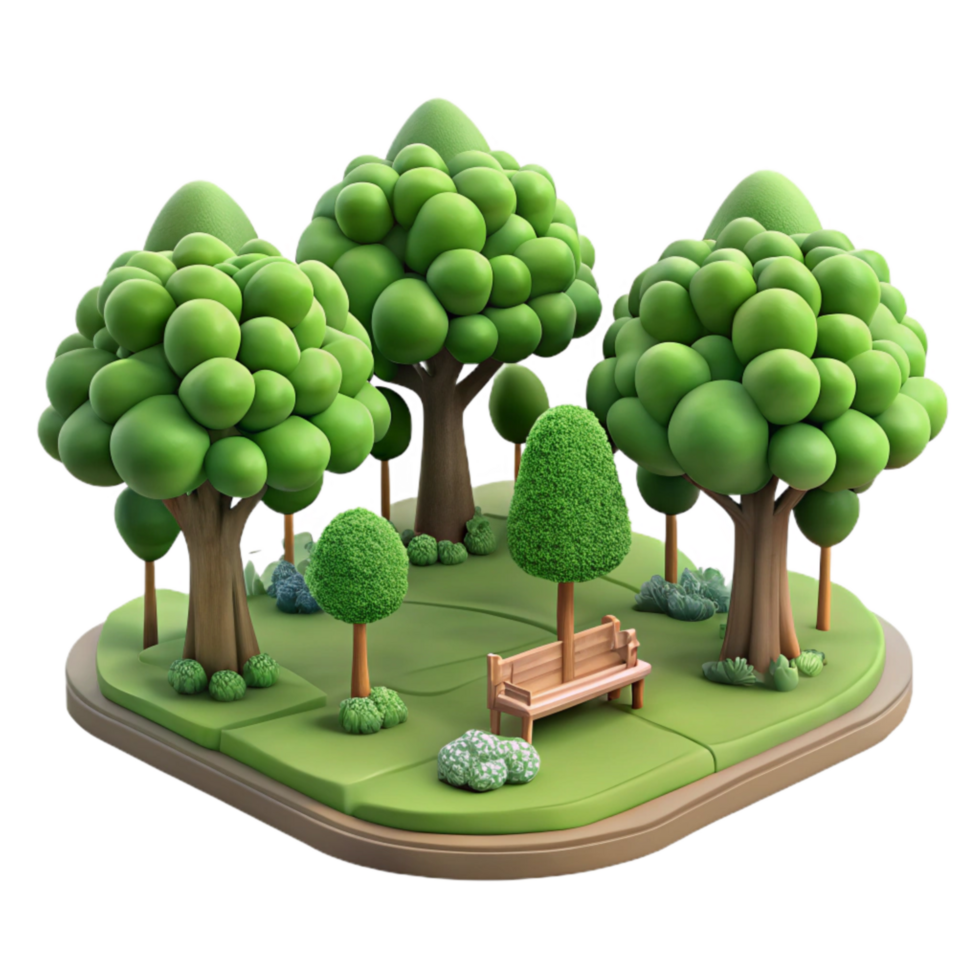 elegant creative City Park Trees Lush Greenery Isolated exclusive png
