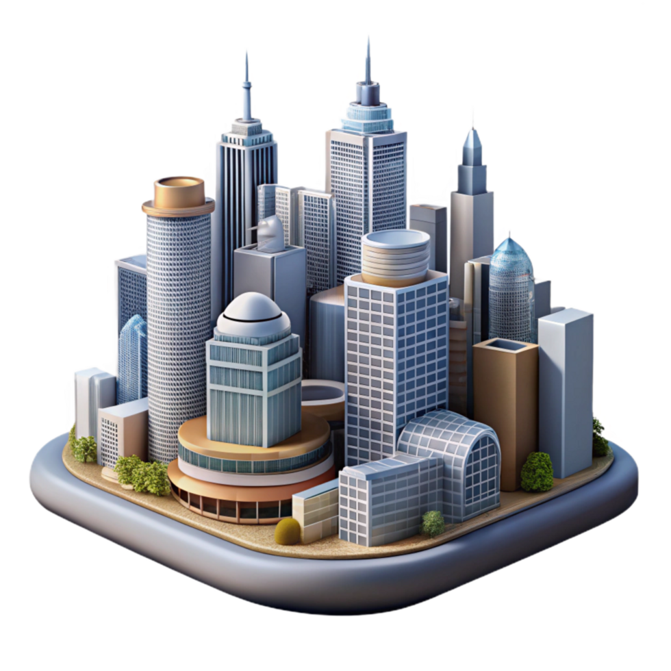 serene abstract Cityscape with Modern Architecture Isolated Element high quality png