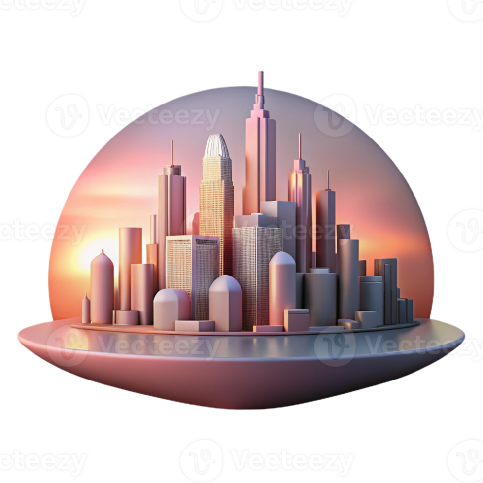 extraordinary abstract City Skyline at Dusk Cutout Element professional png