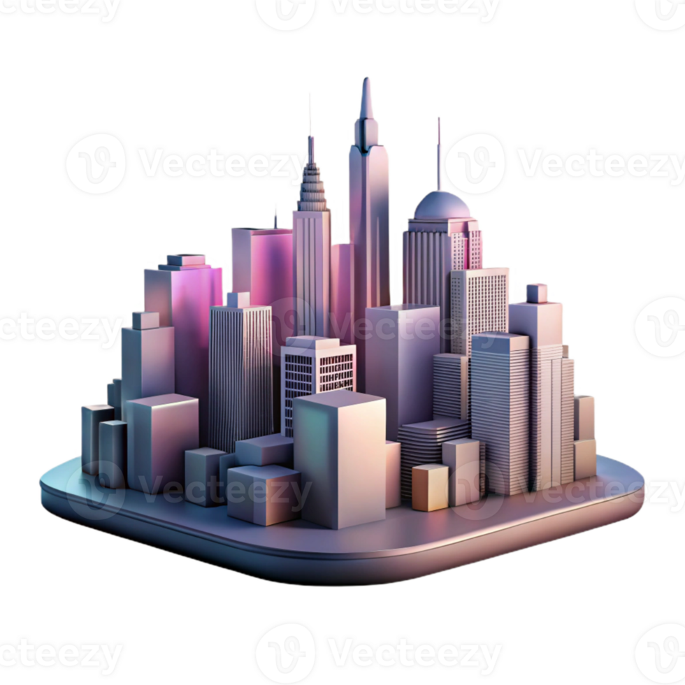 extraordinary vintage City Skyline at Dusk Cutout Element high quality png