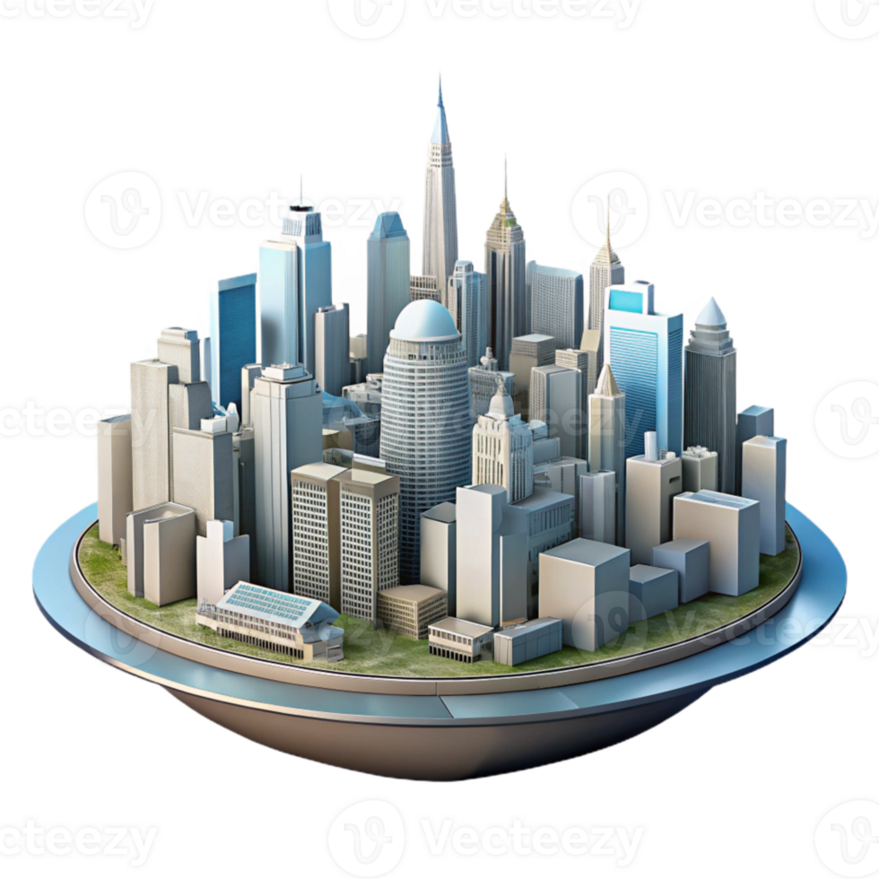 magnificent creative City Skyline Panoramic View Isolated high quality png