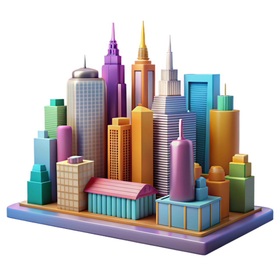 stunning traditional City Skyline with Colorful Buildings Isolated authentic png