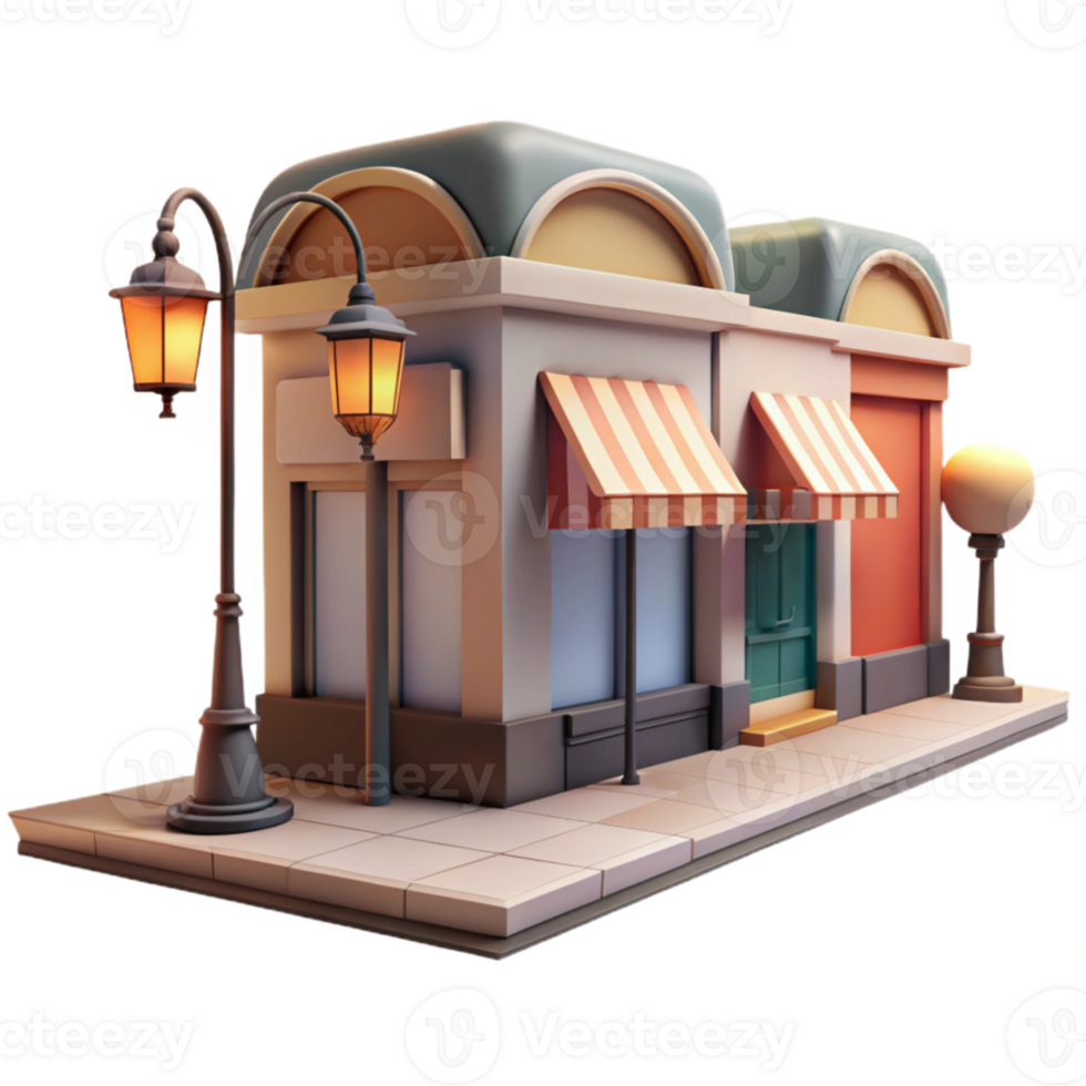 wonderful modern City Street with Streetlights and Trees Transparent Background high resolution png