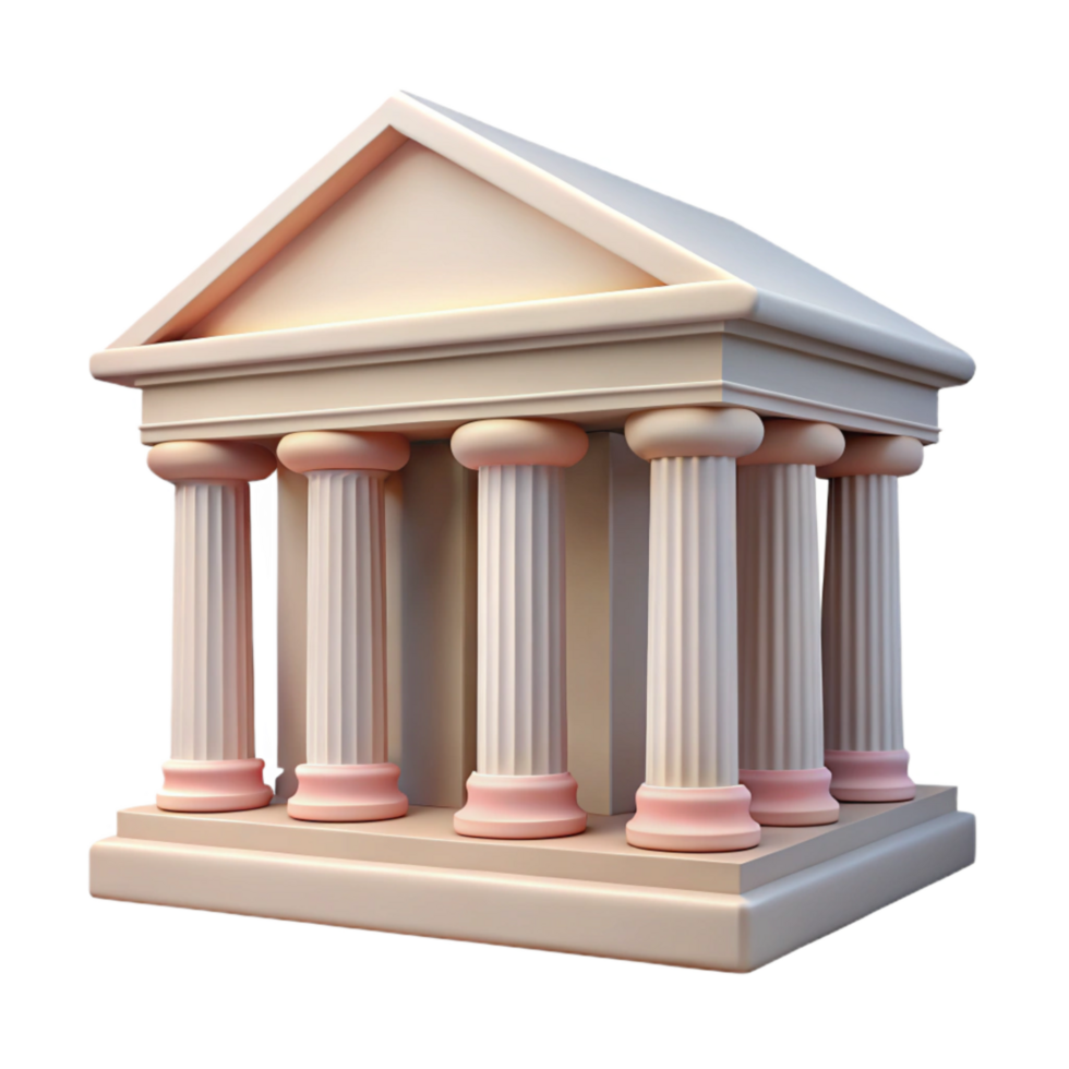 beautiful minimalist Classical Building Facade Corinthian Columns Transparent Background detailed png