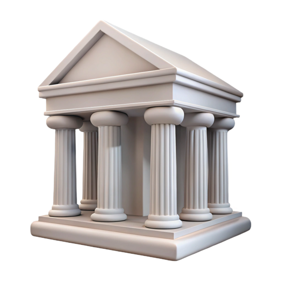 dramatic modern Classical Building Facade Corinthian Columns Transparent Background png