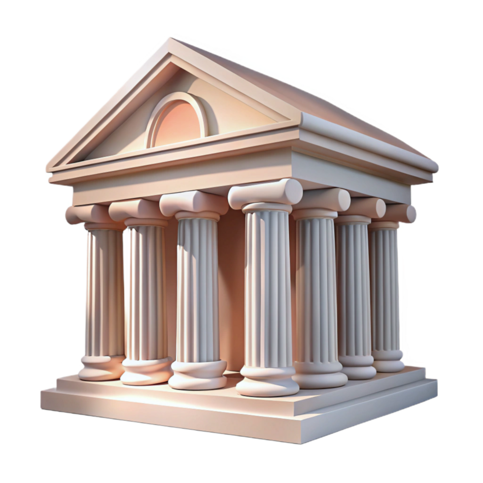 vibrant contemporary Classical Building Facade Corinthian Columns Transparent Background png