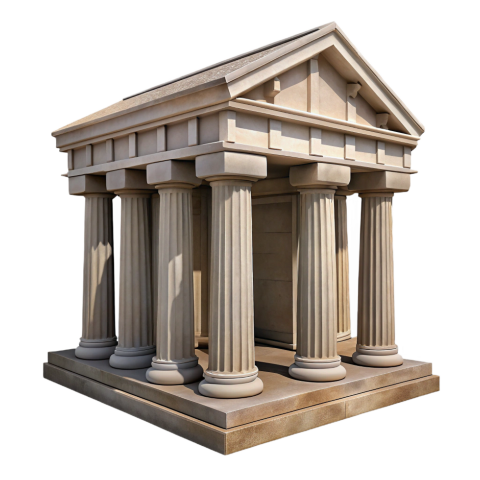 wonderful creative Classical Temple Ruins Front View Isolated high resolution png