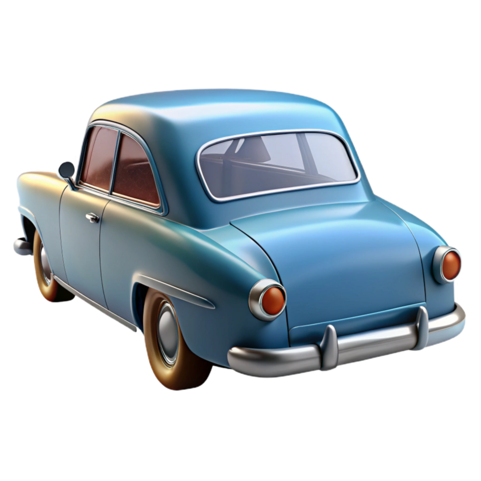 wonderful classic Classic Car Rear View Isolated Element detailed png