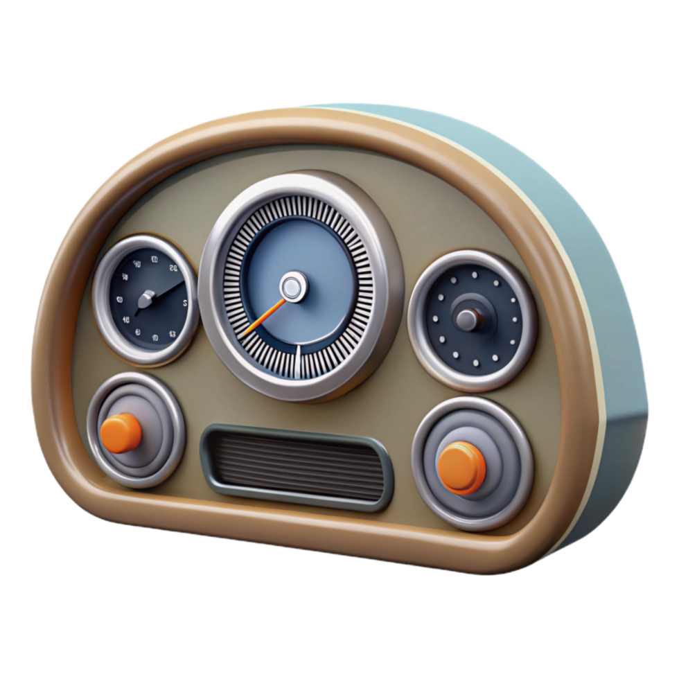 serene traditional Classic Car Dashboard Gauges Transparent Background authentic png