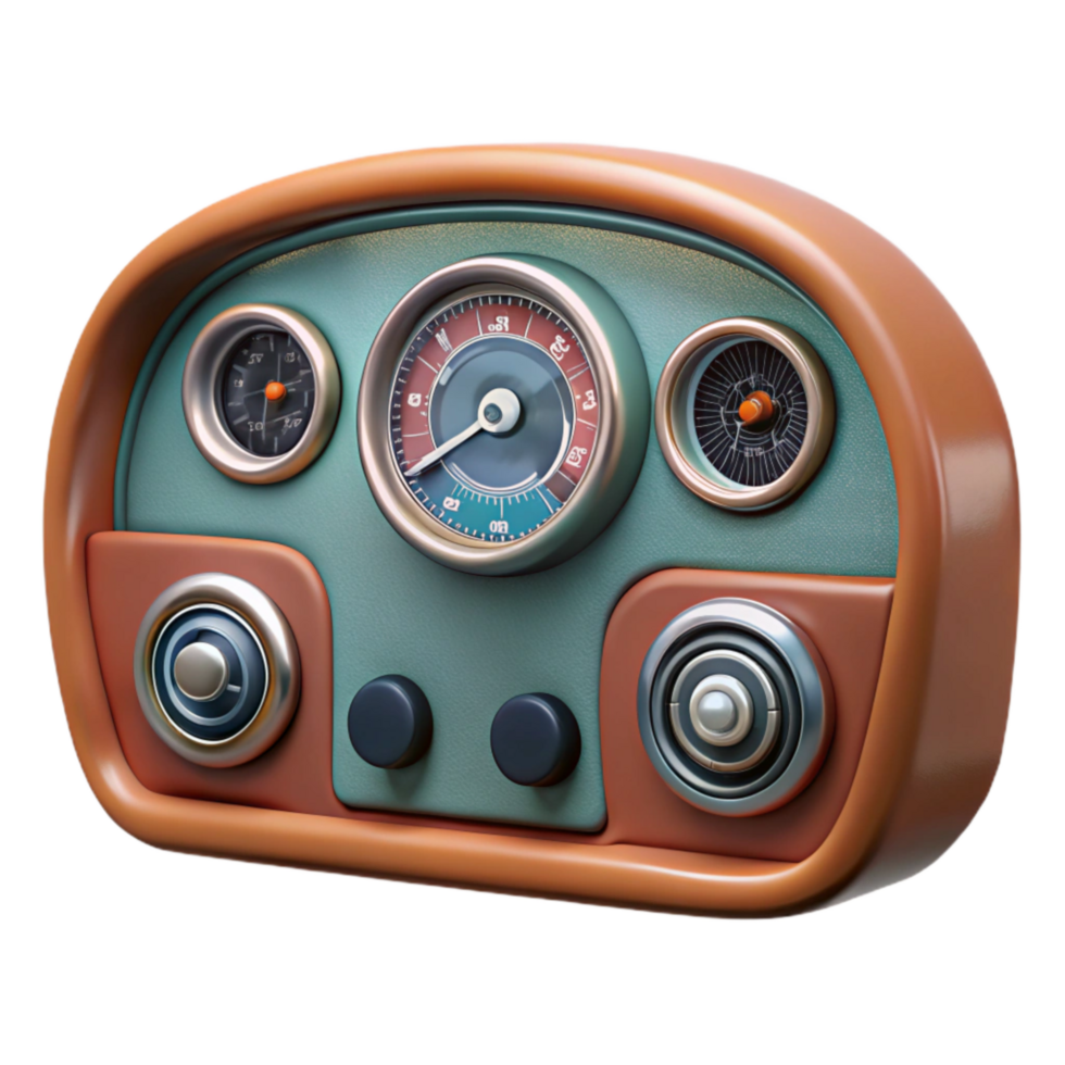 dramatic artistic Classic Car Dashboard Gauges Transparent Background professional png