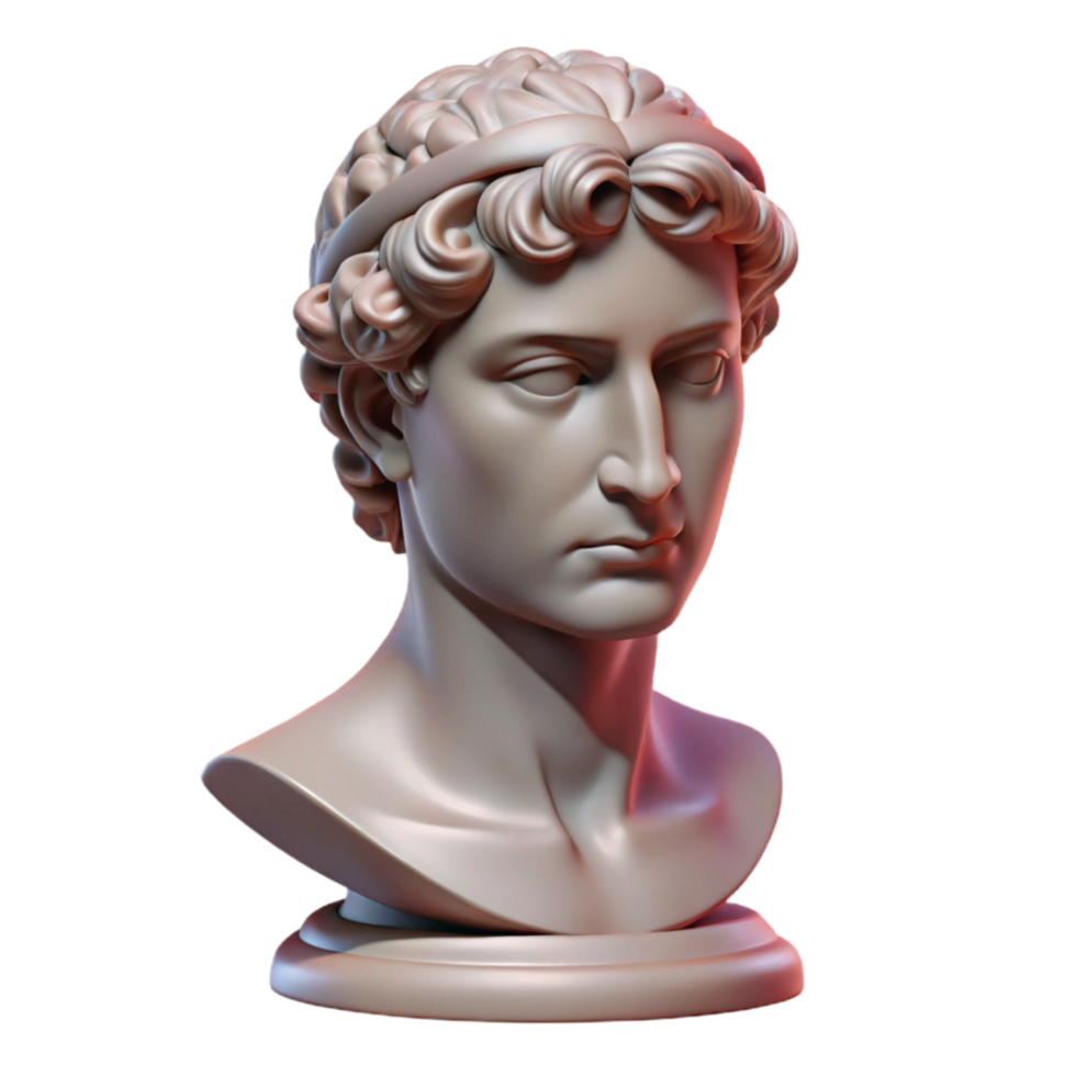 extraordinary creative Classic Sculpture Front View Isolated on Transparent Background high quality png