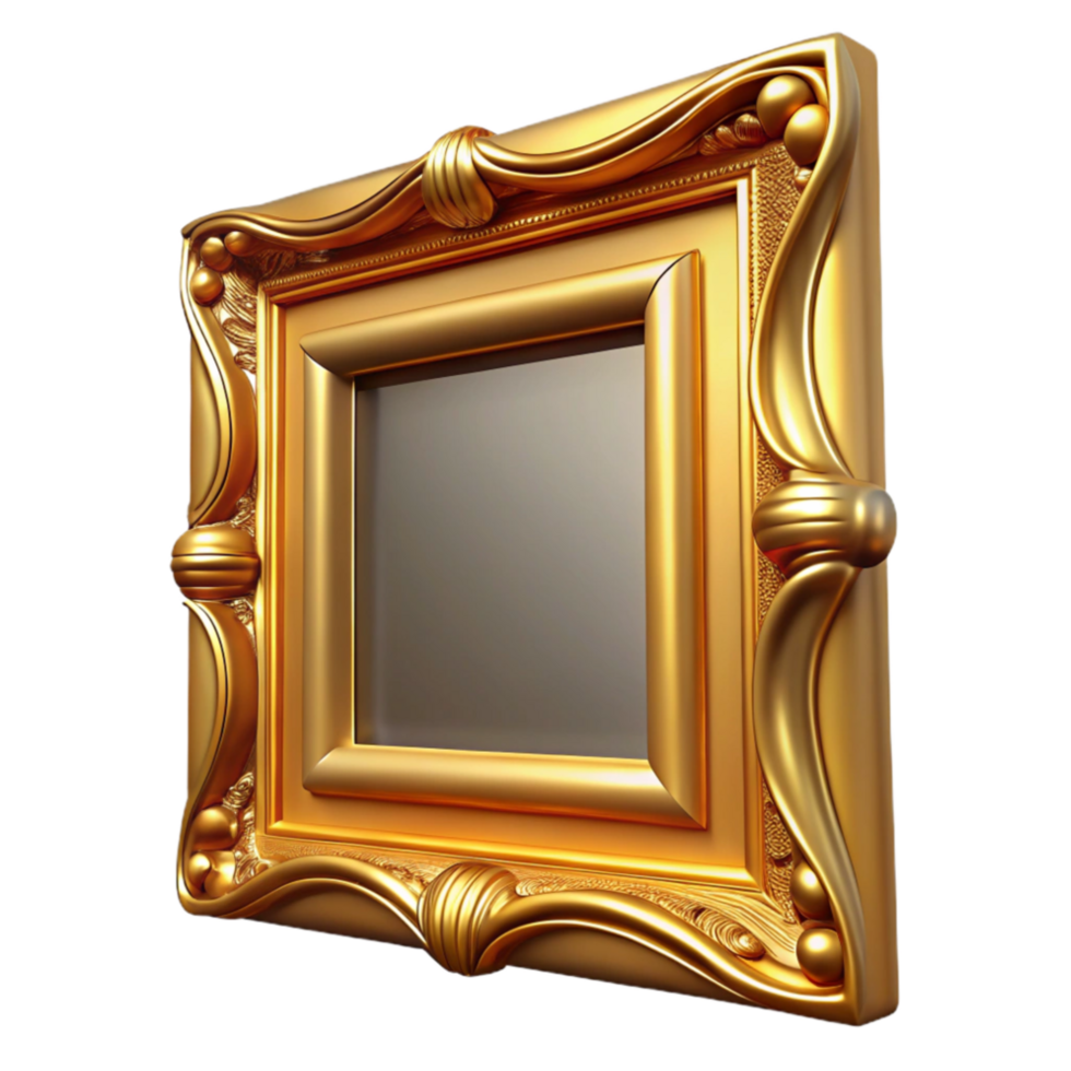 extraordinary abstract Classic Painting Gold Frame Transparent Background premium png