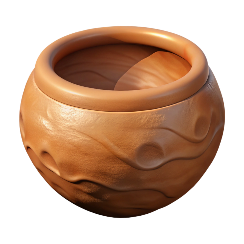 serene creative Clay Bowl with Earthy Texture Cutout exclusive png