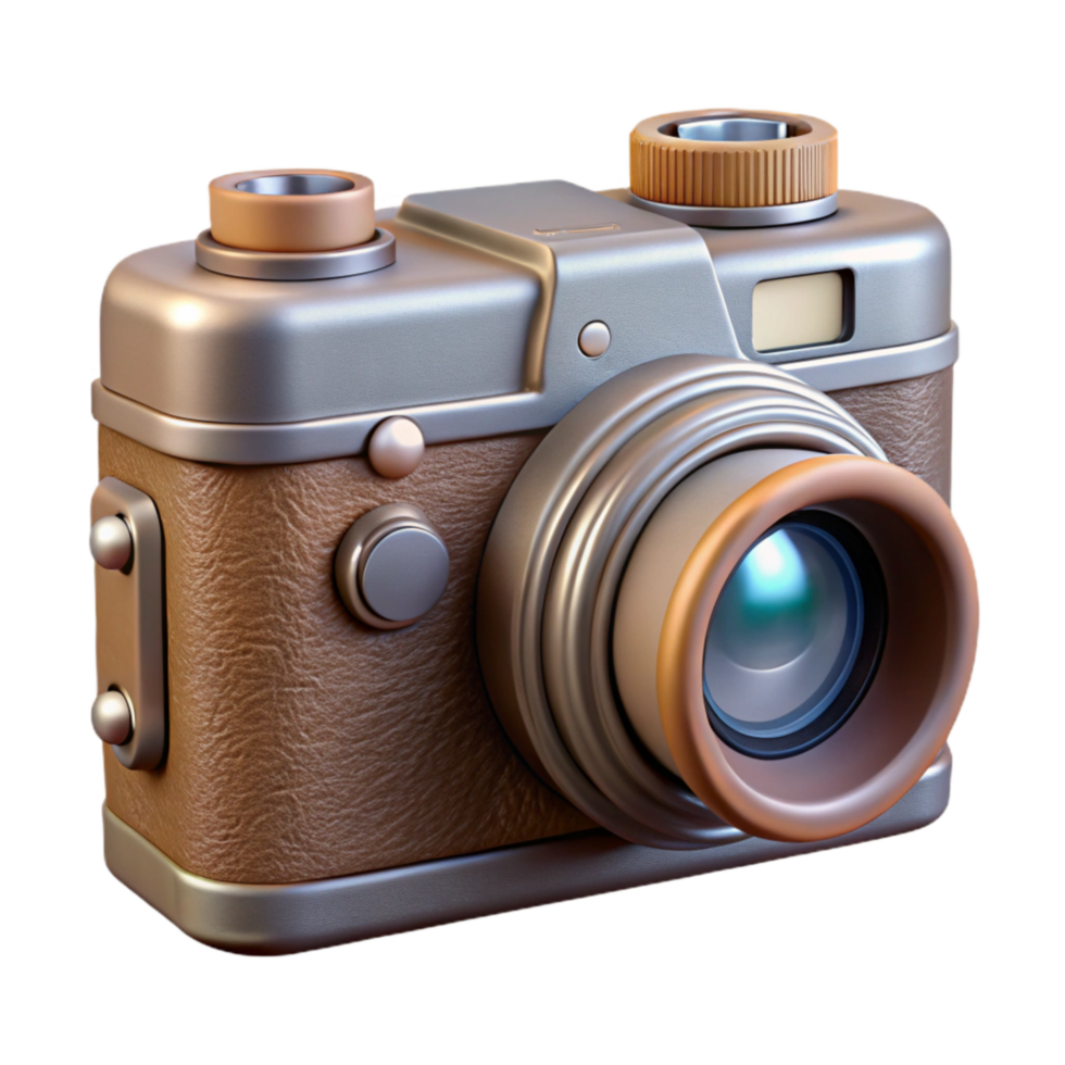beautiful artistic Classic Film Camera with Lens Front View Transparent Background professional png