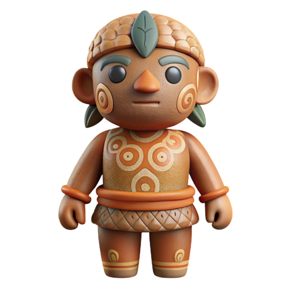 Clay Figurine with Tribal Design Cutout png