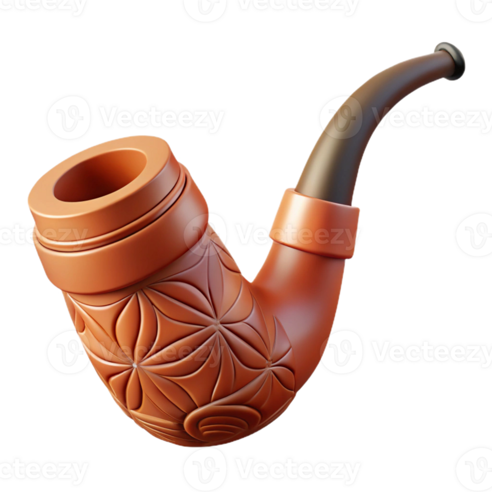 magnificent contemporary Clay Pipe with Decorative Patterns Cutout detailed png