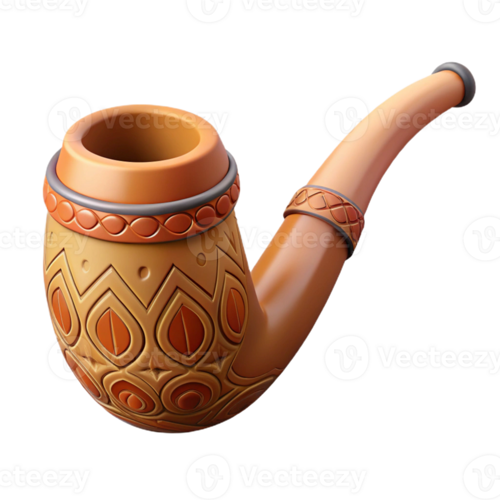 elegant contemporary Clay Pipe with Decorative Patterns Cutout high quality png