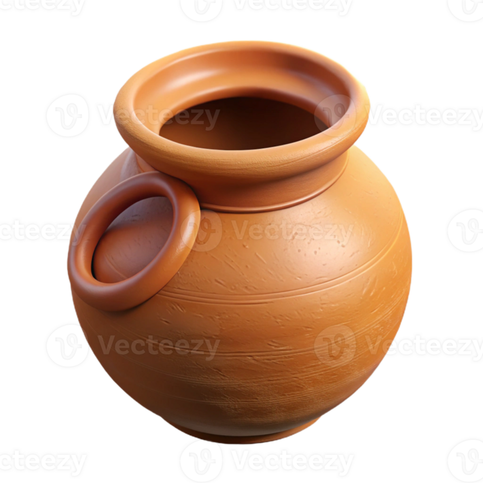 extraordinary classic Clay Pot with Handle Isolated Cutout original png