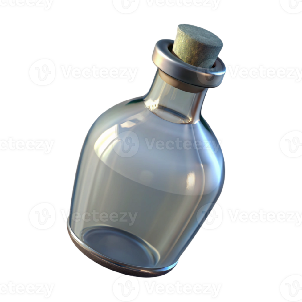 magnificent abstract Clear Glass Bottle Mockup Front View Isolated high resolution png