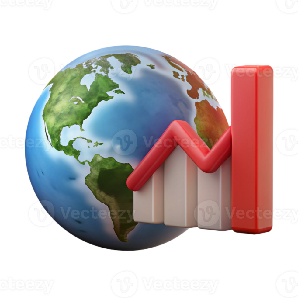 beautiful traditional Climate Change Graph Upward Trend Red Transparent Background high resolution png