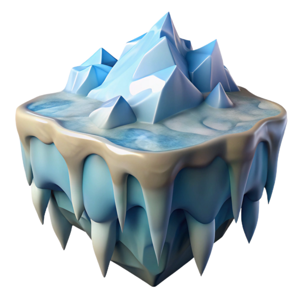 Climate Change Melting Glacier Landscape Cutout Transparent Background png