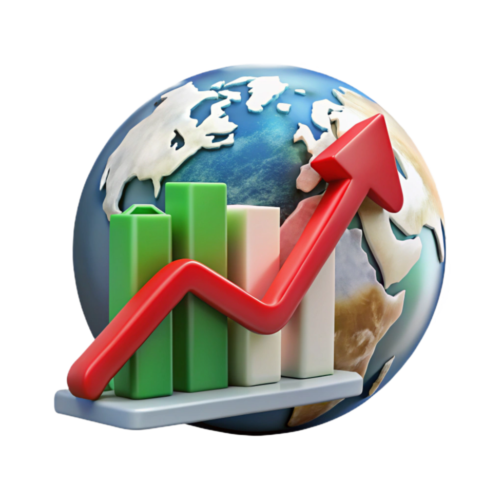 dramatic creative Climate Change Graph Upward Trend Red Transparent Background premium png
