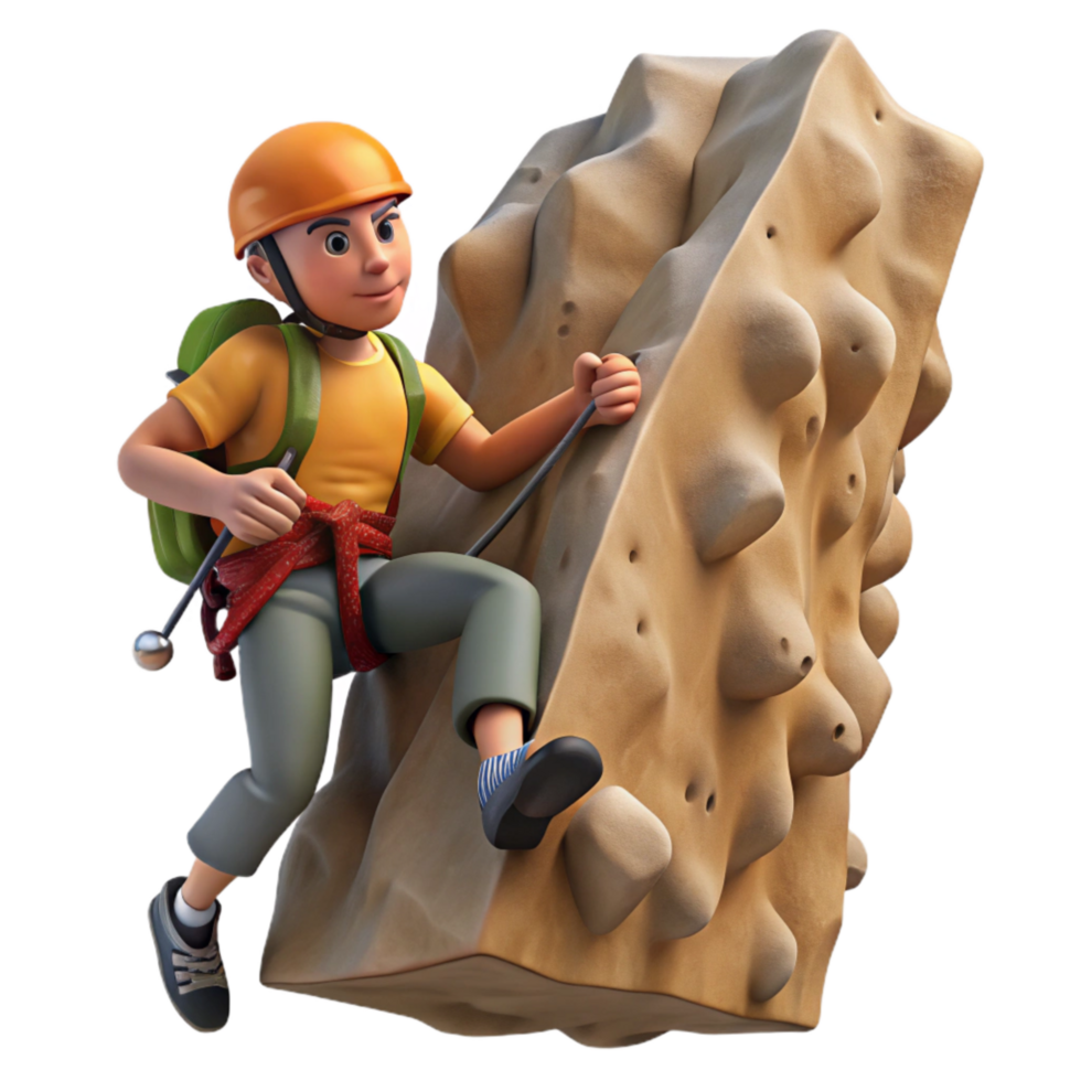 dramatic vintage Climber Ascending Steep Rock Face Isolated professional png