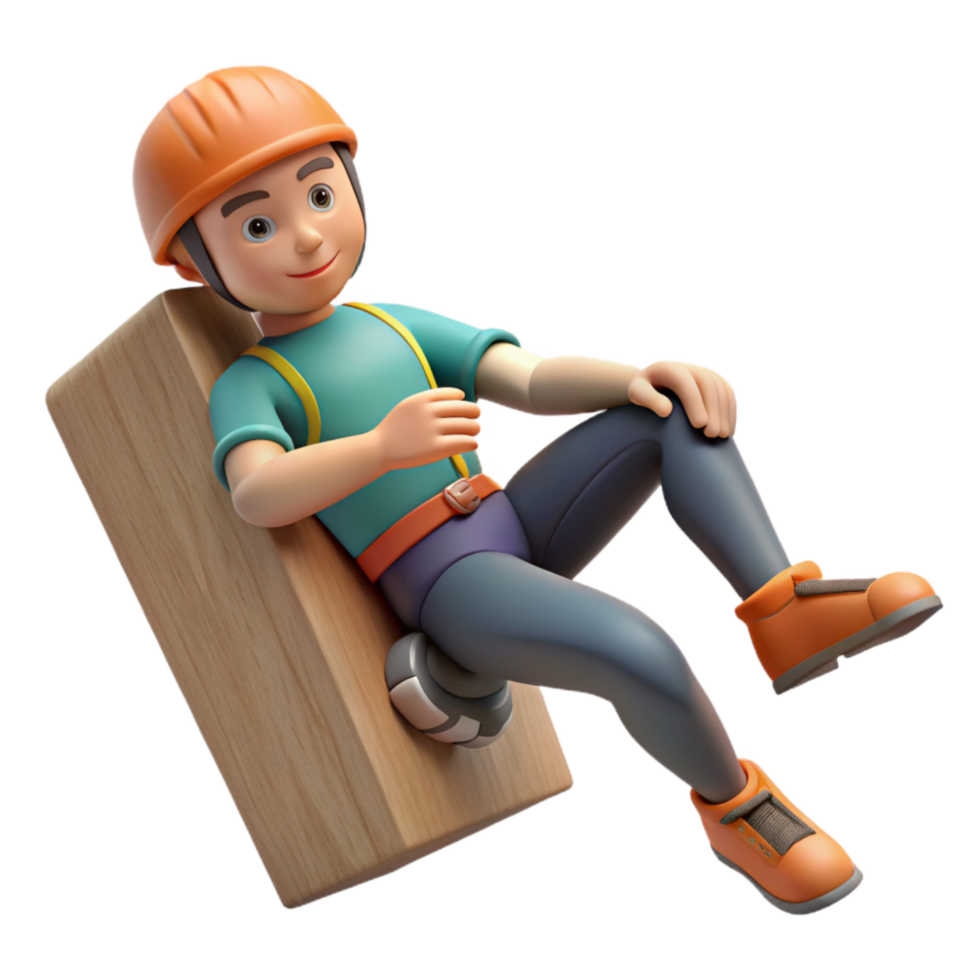 impressive minimalist Climber Resting on Ledge High Angle View Cutout exclusive png