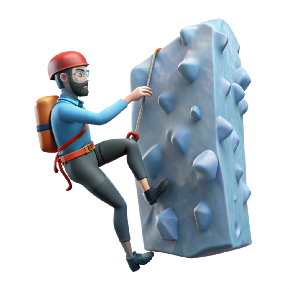 impressive creative Climber Scaling Ice Wall Cutout Element png
