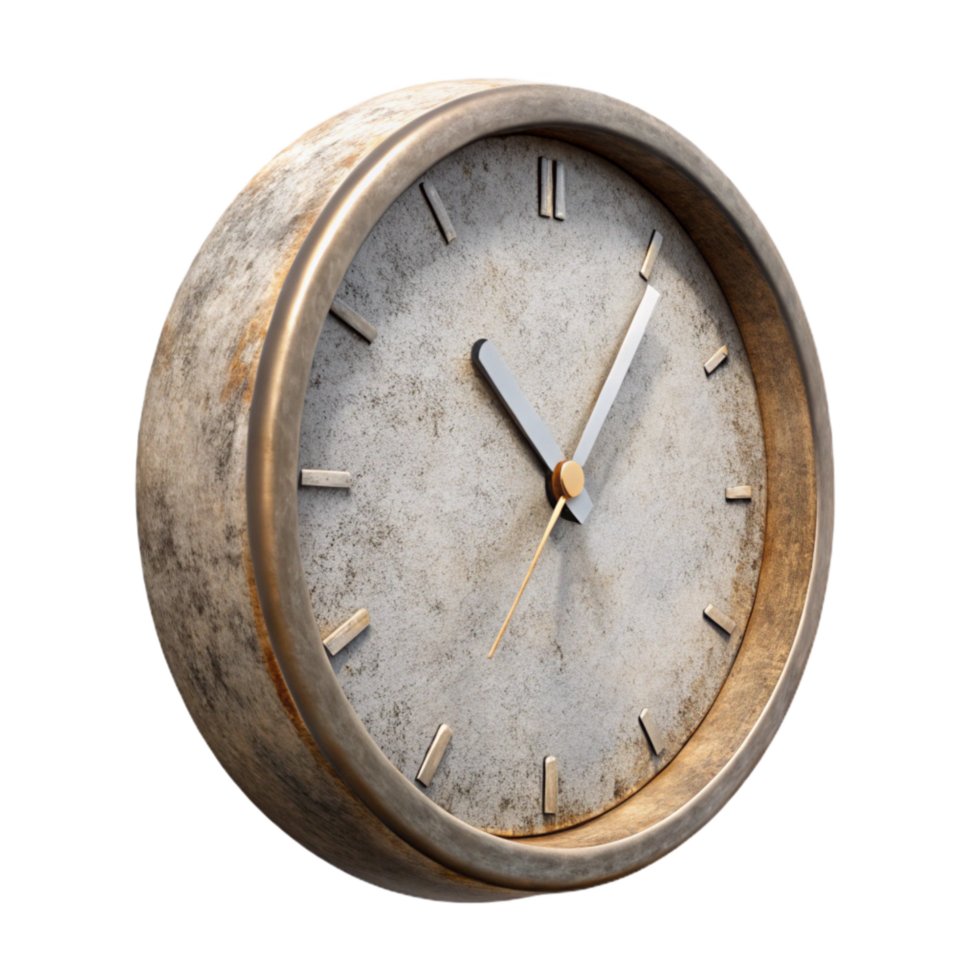 Clock Wall Mounted Round Isolated on White Background png