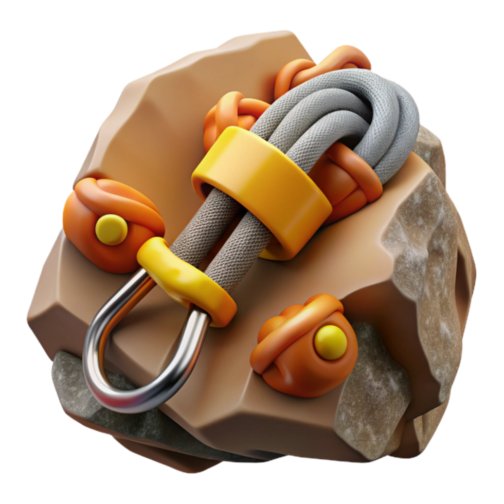 serene rustic Close Up of Climbing Rope and Carabiner Transparent original png