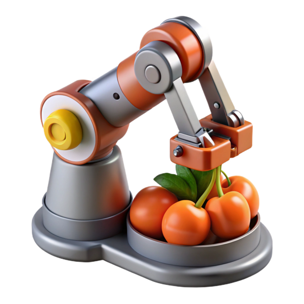 magnificent abstract Close Up of Robotic Arm Planting Seeds Isolated professional png