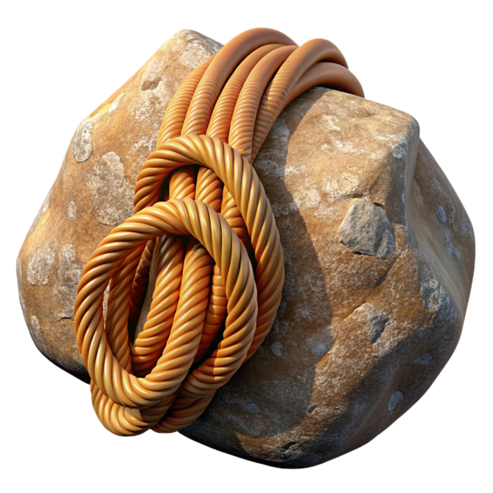extraordinary vintage Close Up of Climbing Rope and Carabiner Transparent authentic png
