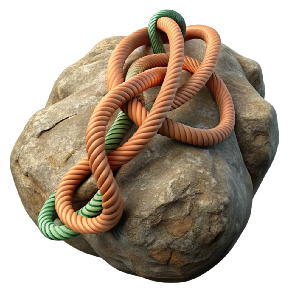 vibrant rustic Close Up of Climbing Rope and Carabiner Transparent high resolution png
