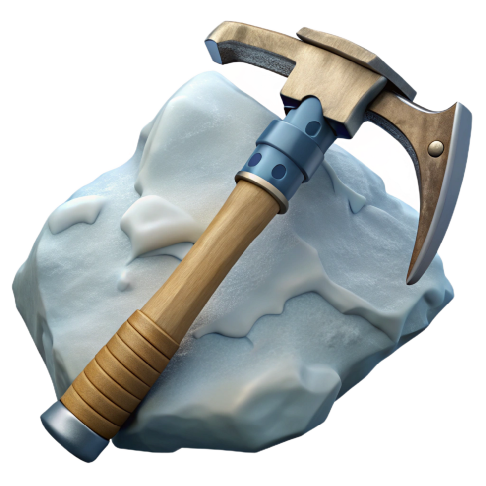 extraordinary modern Close Up of Ice Axe in Snow Transparent high quality png
