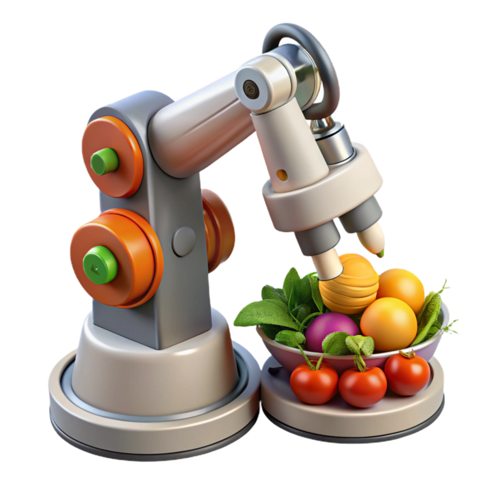 magnificent modern Close Up of Robotic Arm Planting Seeds Isolated detailed png