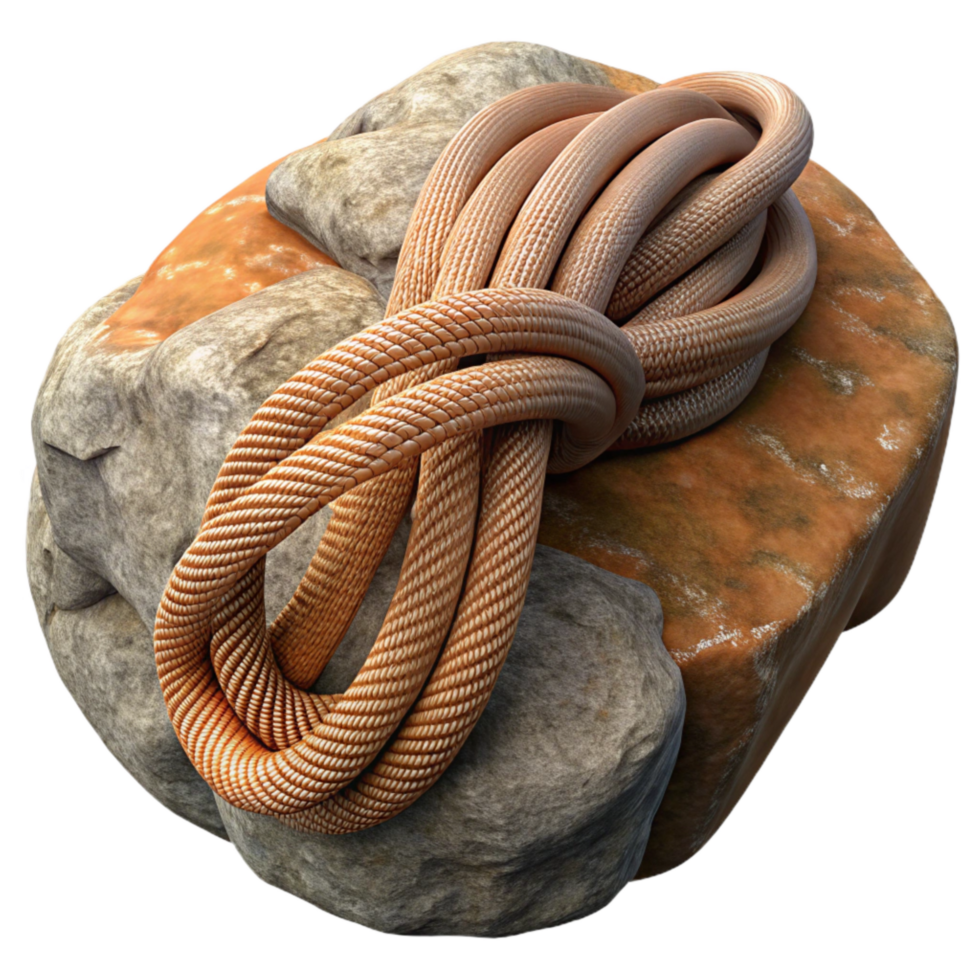 elegant artistic Close Up of Climbing Rope and Carabiner Transparent png