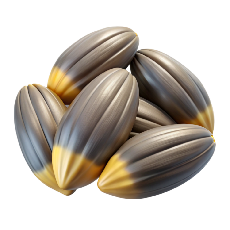 Close Up of Sunflower Seeds Cutout Transparent Background png