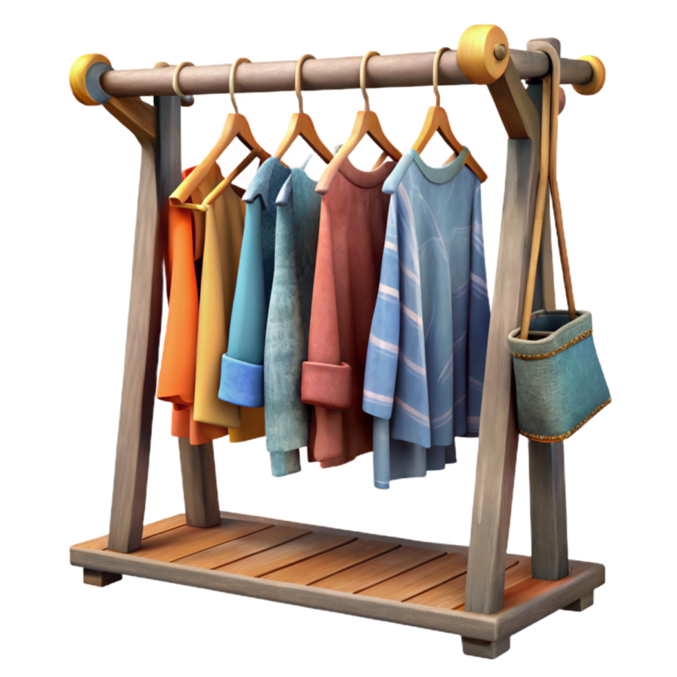 magnificent classic Clothes Rack with Hanging Garments Cutout high quality png