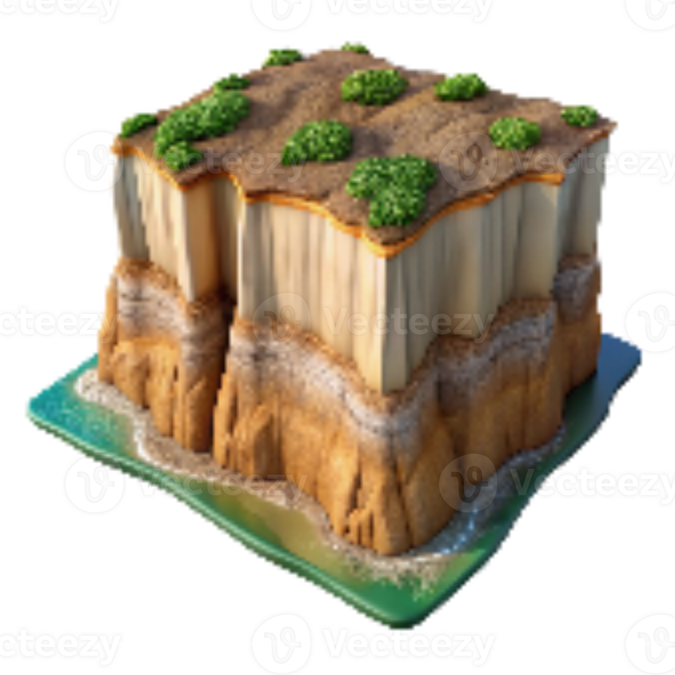 beautiful abstract Coastal Erosion Cutout Cliff Face authentic png
